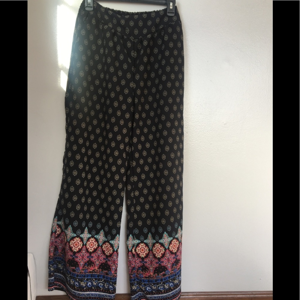 Bohemian Patterned Wide Let Pants